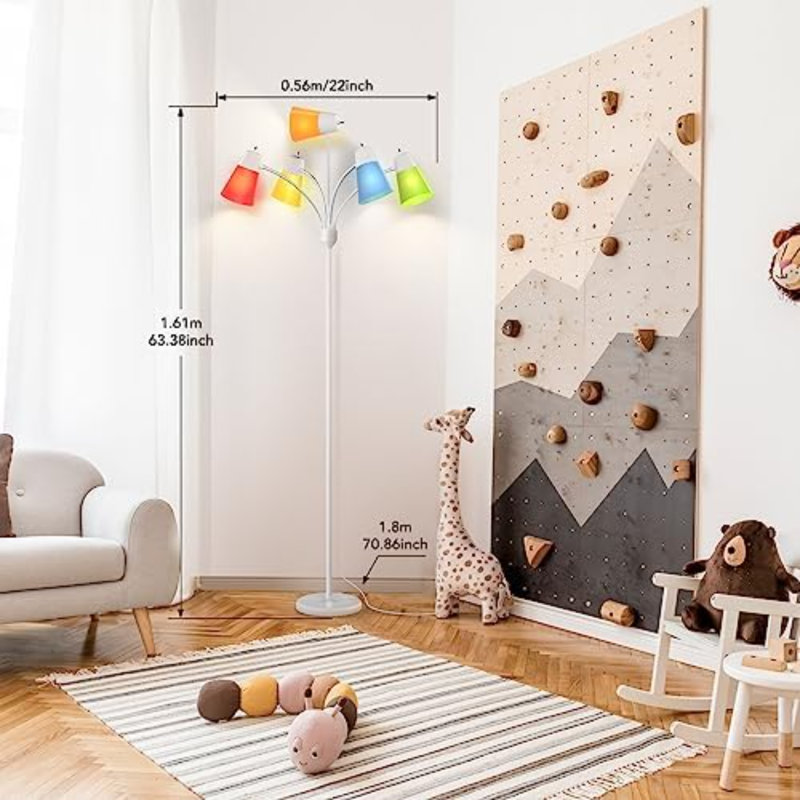Industrial Dimmable Floor Lamp Gold, Farmhouse Standing Lamp For Living Room With 3 LED Edison Bulbs, Modern Tall Standing Corner Lamp With Metal Diamond Cage For Bedroom, Office