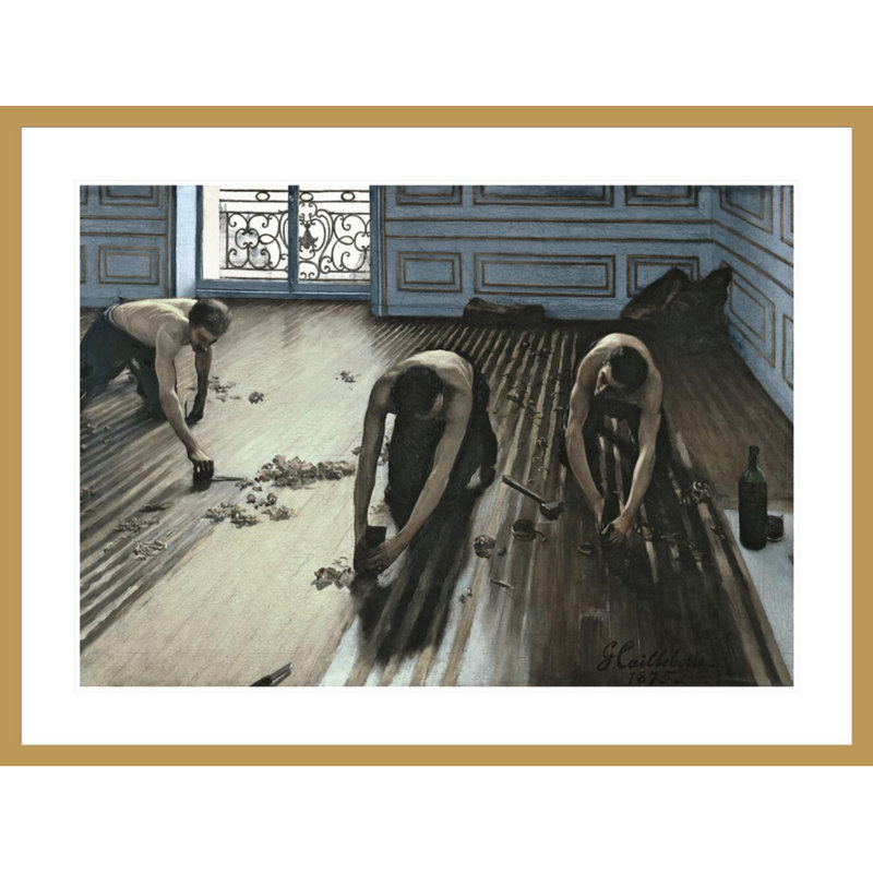 «The Parquet Planers» par Gustave Caillebotte - Estampe numérique encadrée, H 31,35 po x l 41,5 po