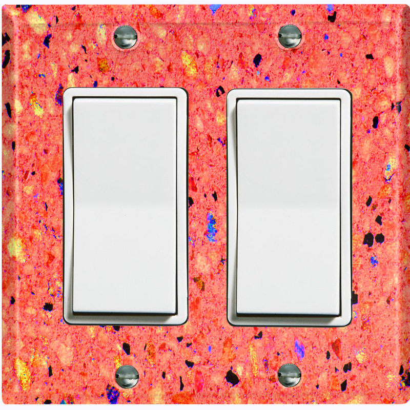 2 - Gang Rocker Standard Wall Plate, Red/White