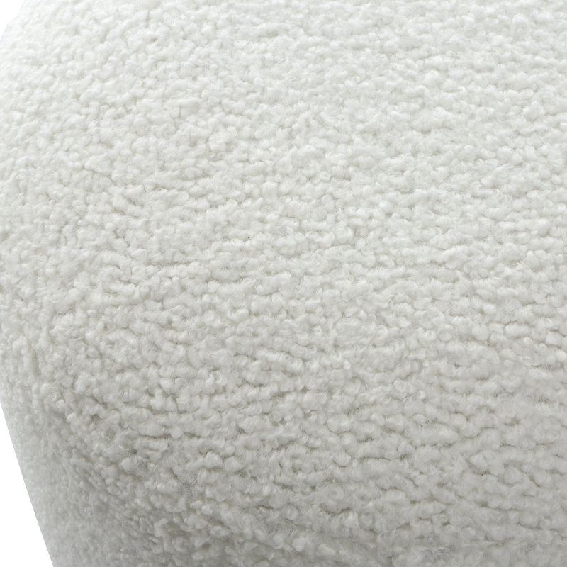 Brit Upholstered Ottoman, White 100% Polyester, White Oak