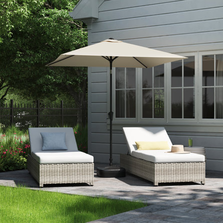 Helland 6' 6" x 6' 6" Square Market Umbrella with Base