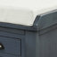Banc de rangement rustique avec 3 tiroirs et 3 paniers en rotin-126843181