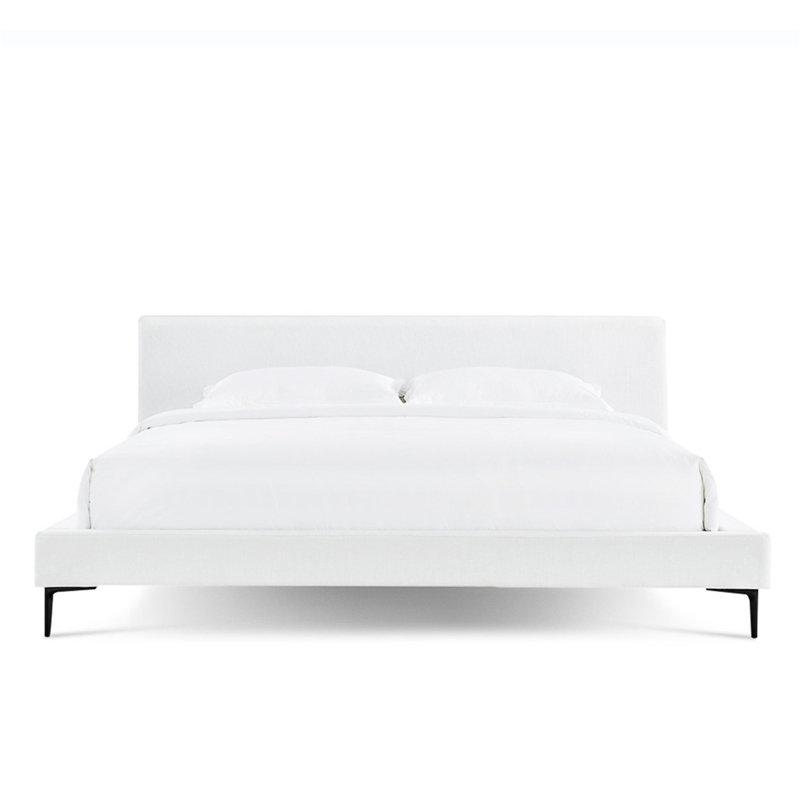 Lit plateforme tissé Brooke Palo-Pearl Brooke, Très grand lit, Blanc, crème