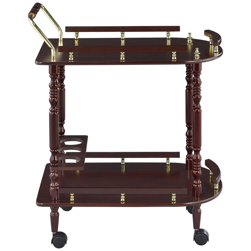 Chariot traditionnel et laiton avec porte-bouteilles de vin fonctionnel pour la salle à manger