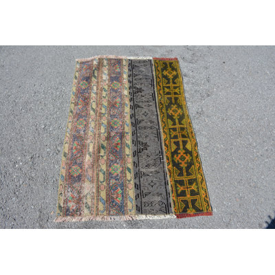 Geometric Rugs, Turkish Rugs, Beige Bedroom Rugs, 2.7x3.8 ft Small Rug, Vintage Rug