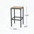 2-Pack Industrial Acacia Wood Bar Stools with Powder-Coated Iron Frame, Slat Design, 30" Height