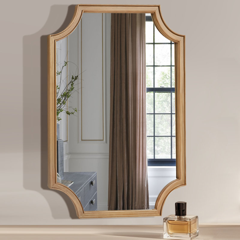 Miroir de salle de bain Laritha, 36 po x 24 po, Miel profond