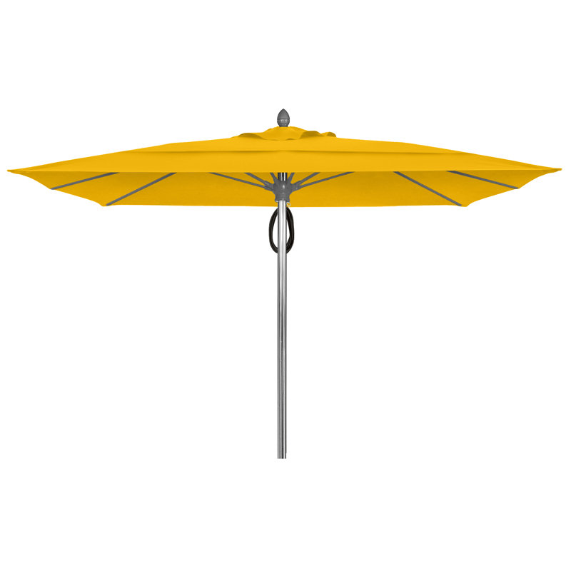 Parasol de marché carré 10 pi Prestige, Aluminium brillant, Jaune tournesol