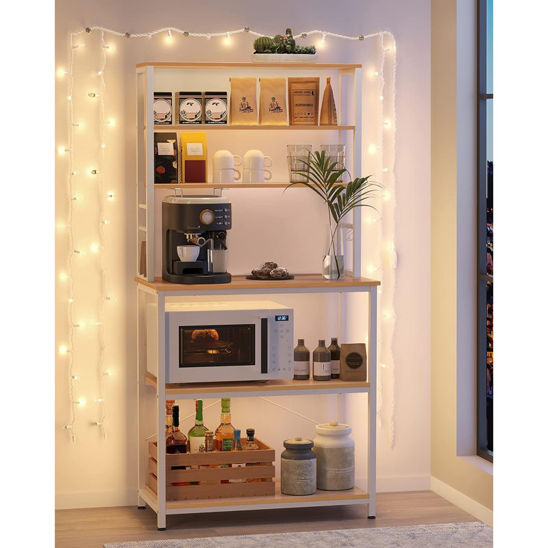 Fechteler 80cm Steel Standard Baker's Rack with Microwave Compatibility, White, 167cm H x 80cm W x 40cm D