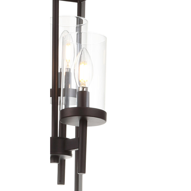 Luminaire suspendu rectangulaire 3 lumières lanternes Powell