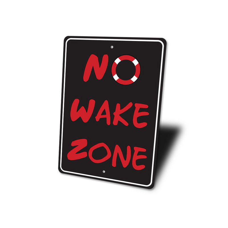Panneau en aluminium «No Wake», H 14 po x l 10 po x P 0,04 po