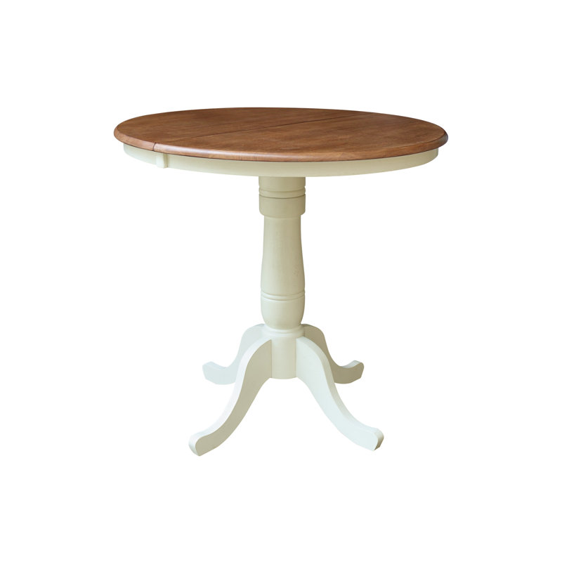 Fabian Counter Height Solid Wood Dining Table, Hickory/Shell