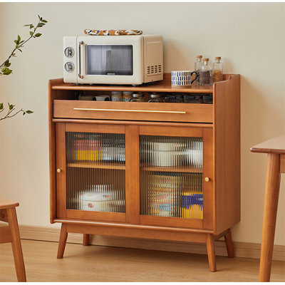 Scandinavian-style Solid Wood & Glass Sideboard