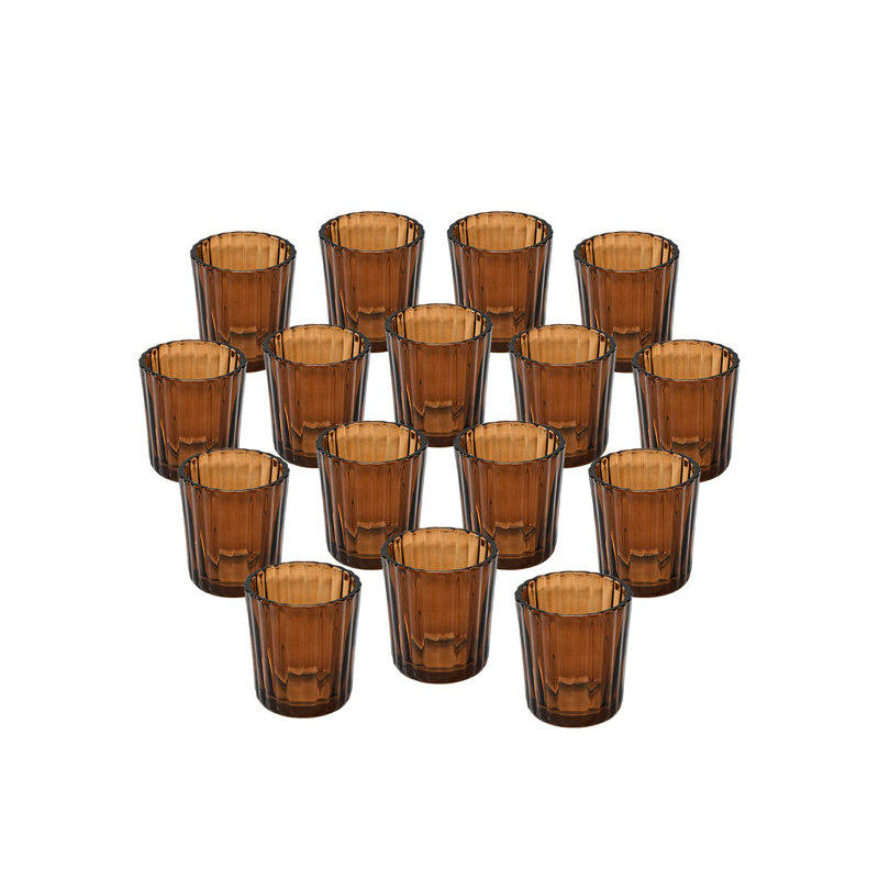 2.5'' H Glass Tabletop Votive Holder, Dark Amber