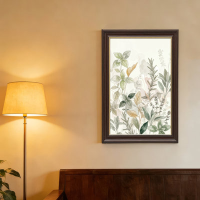 Art mural antique sur toile encadré doré pour le salon, la chambre à coucher, le bureau ou le vestibule - décoration murale décorative avec art botanique