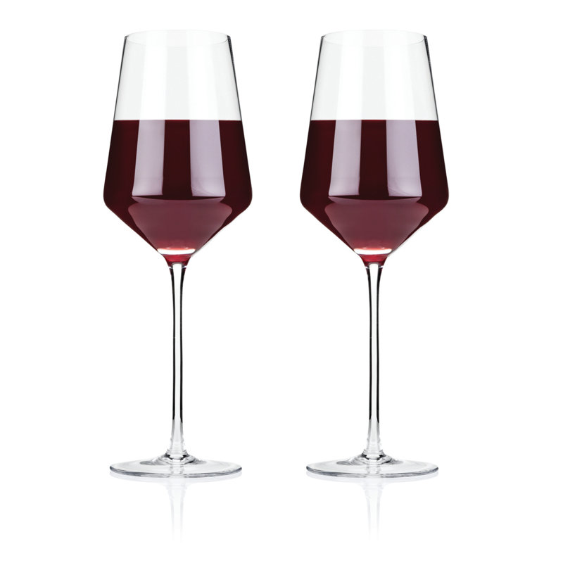 Raye Angled Crystal Bordeaux Glasses