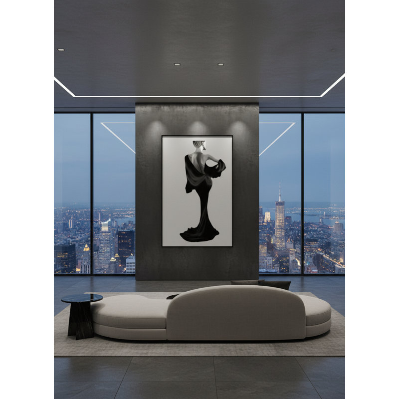 Velvet Departure Framed Canvas Wall Art by Kasian Art Studio - Black Frame