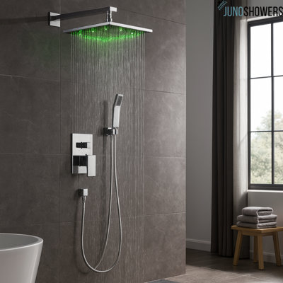 Shower System with Thermostatic Valve and Detachable Handheld Spray