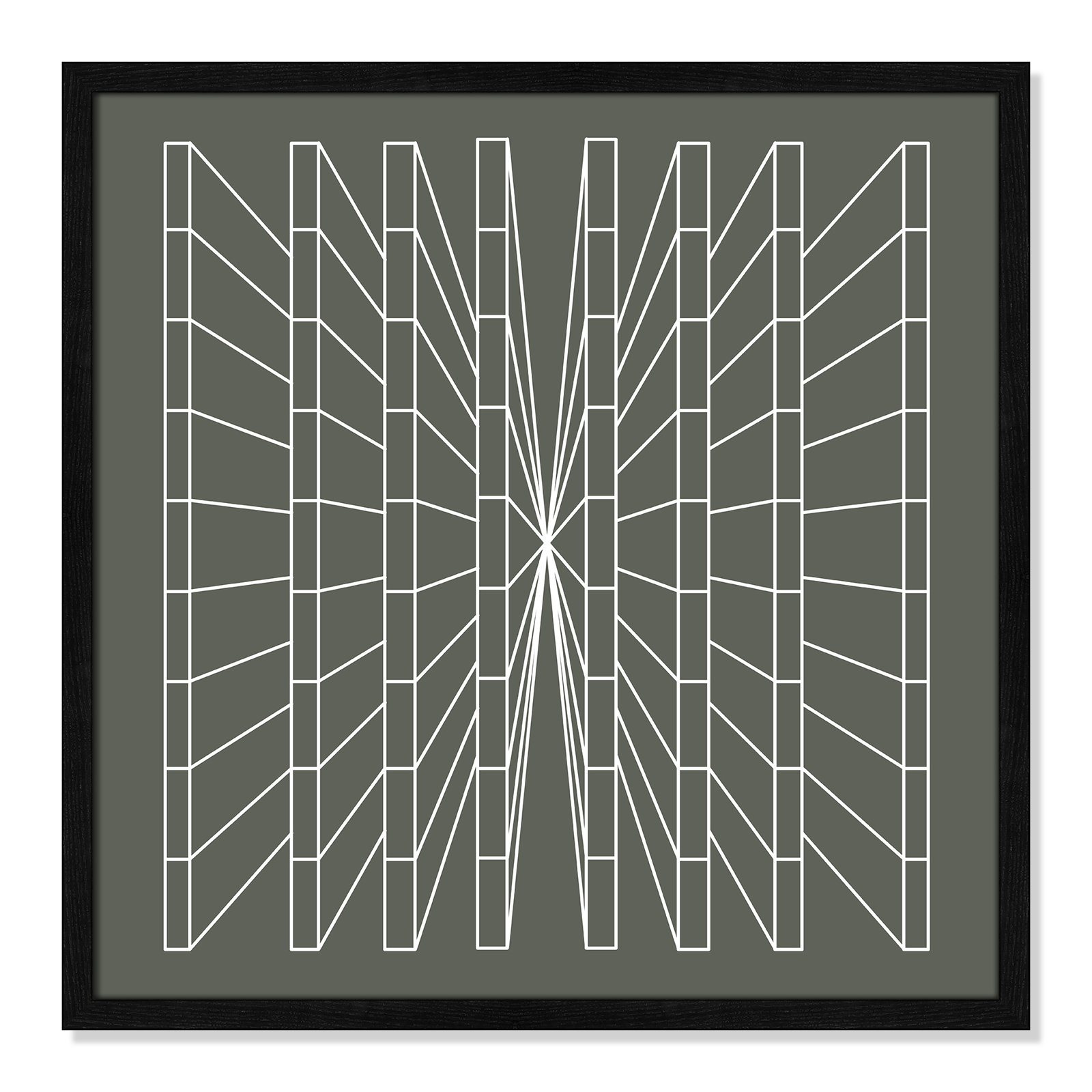 Olive Perspective by Sandi Hauanio, Black Wood Grain, 23.5" H x 23.5" W x 0.75" D