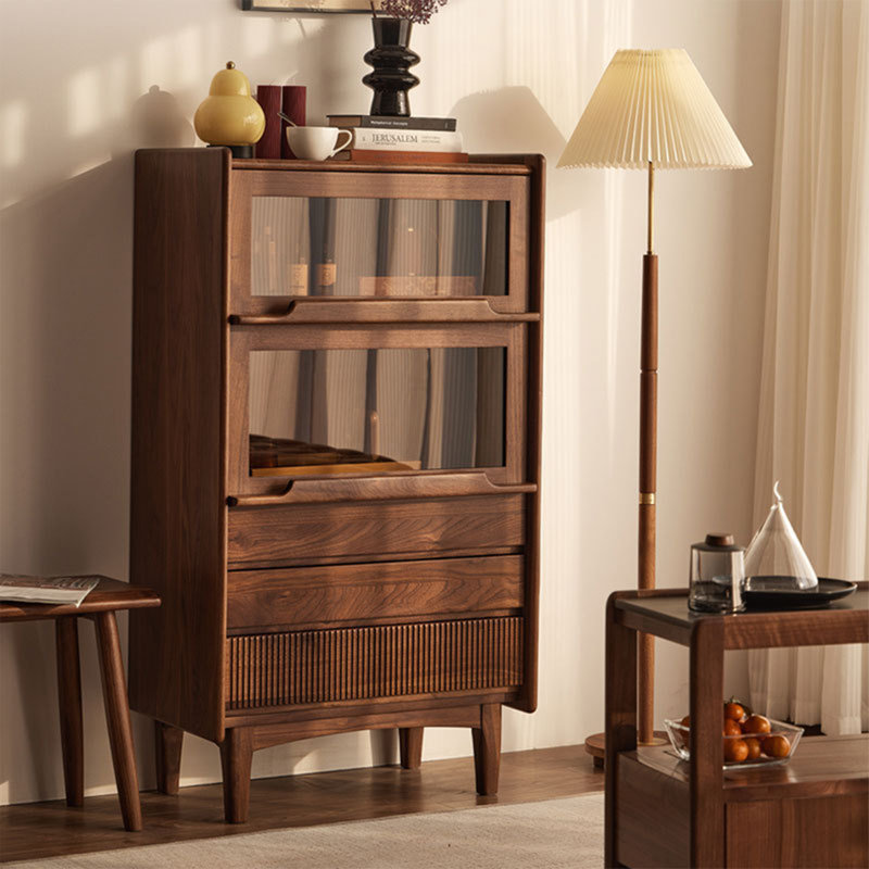 Armoire d'appoint ronde en verre