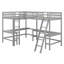 Lit mezzanine en bois avec échelle en L et 2 bureaux intégrés en L-997362332