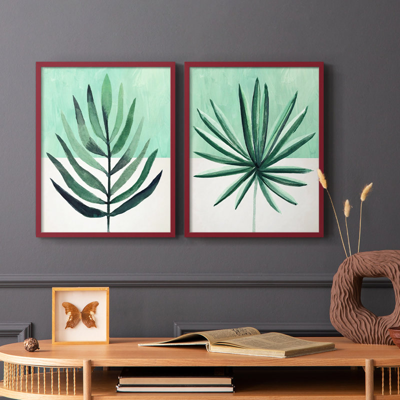 Verging Palm III - reproduction encadrée de qualité supérieure - prête à être accrochée - aucun clou requis - aucun clou requis