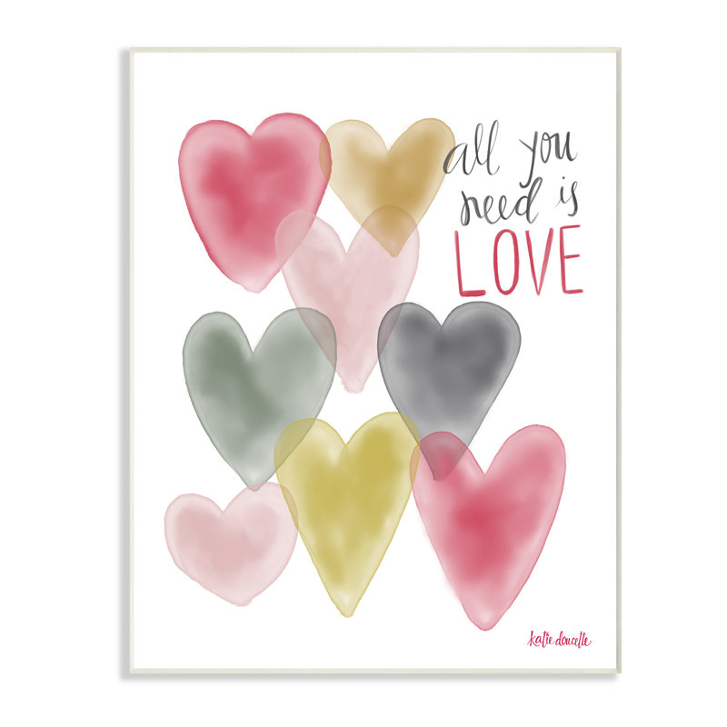 «All You Need Is Love Hearts» - impression, 10 po x 15 po, Plaque