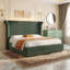 Ensemble de chambre à coucher 2 pièces 2 pièces, lit en velours côtelé à profil haut DEL 55 po + commode 5 tiroirs l 39,4 po-1870171737-1877539385