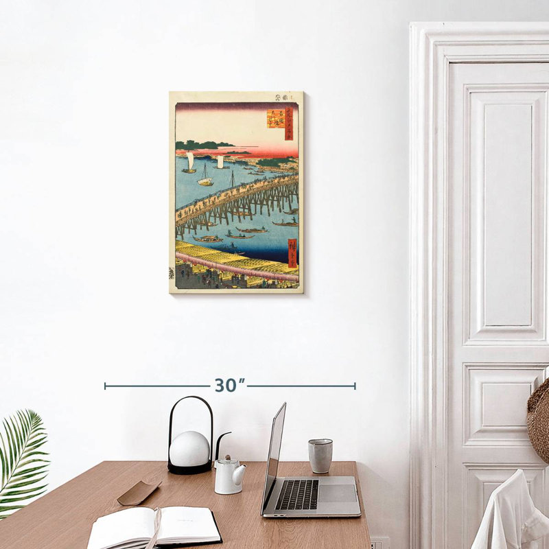 Lilie Ryogoku Bridge et la grande berge, H 24 po x l 16 po