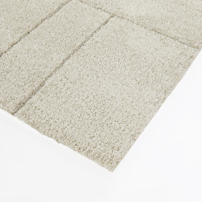 Yelton Beige Organic Modern Geo Area Rug, Rectangle 5'3" x 7'