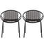 Chaises de salle à manger de patio empilables avec design respirant de style moderne et simple (ensemble de 2), pieds en métal + dossier en plastique-1530578246