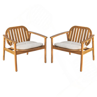 Club Chair With Cushion, Set of 2