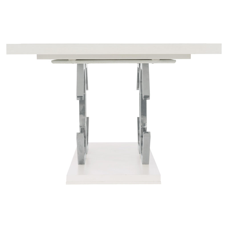 Silhouette Butterfly Leaf Solid Wood Dining Set, White
