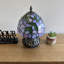 Mini lampe de table Standiff Tiffany avec vitrail mauve et feuilles vertes incluses Ampoule DEL H 12 po x l 8 po x P 8 po