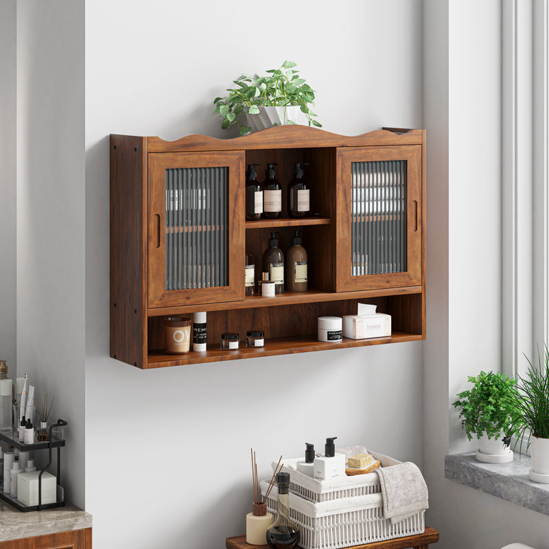 Armoire murale avec 2 portes coulissantes, Brun