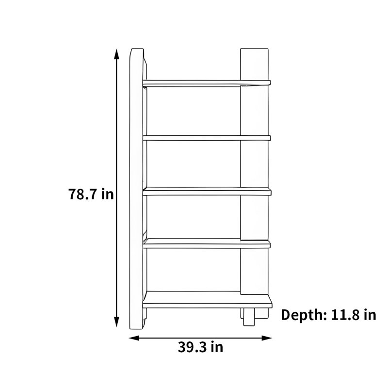 Gonyea, (5 Shelves) 78.7"H x 39.3"W x 11.8"D