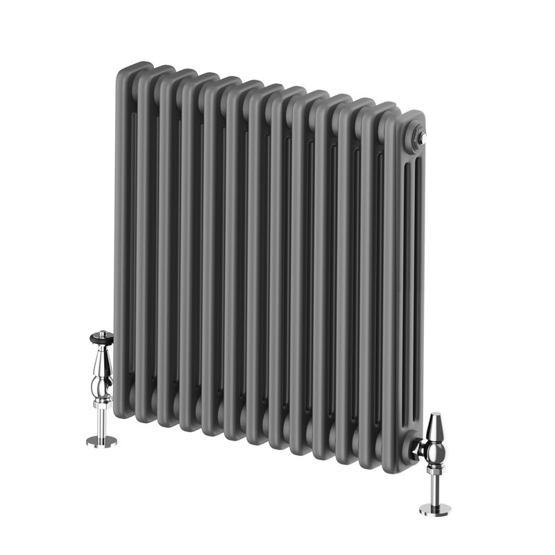 Uxbridge Horizontal Traditional Colosseum Radiator, 600mm H x 1370mm W x 130mm D, Grey