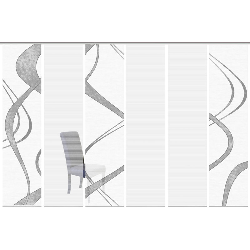 Pearman Semi Sheer Curtain Panel Pair, White/Grey