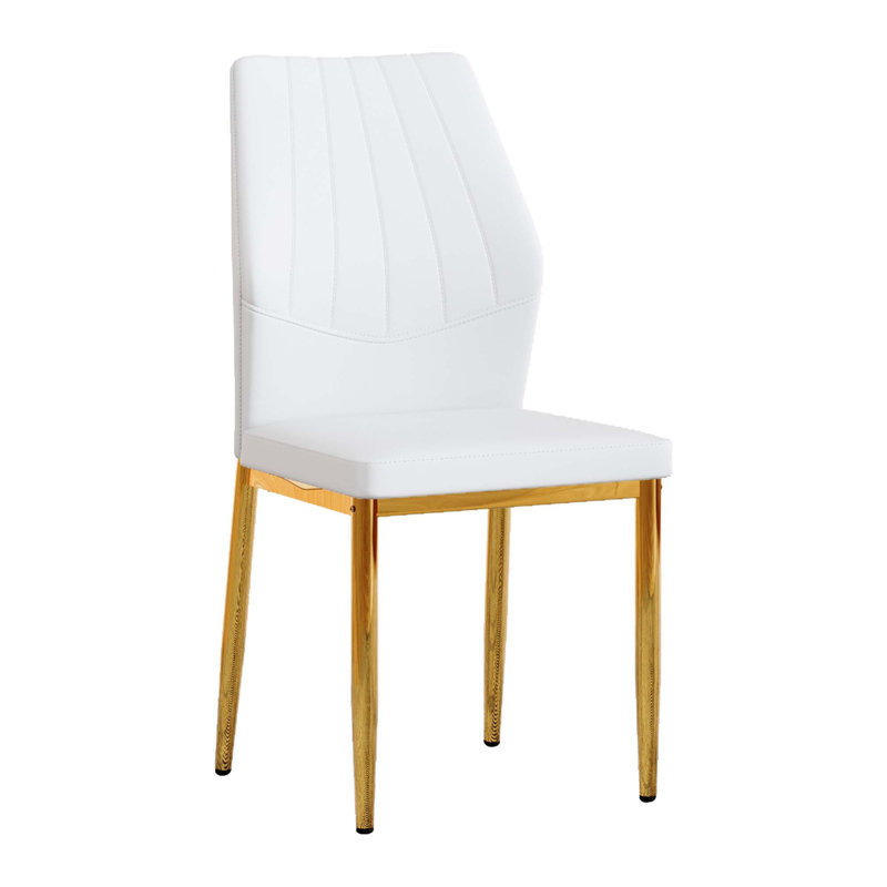 Ensemble de chaises de salle à manger ergonomiques avec dossier en polyuréthane pour plus de confort et de style, Gold