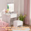 Ensemble de coiffeuse pour petite chambre à coucher, coiffeuse avec tabouret et tiroirs