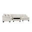 Canapé modulaire Canapé modulaire rembourré en chenille de 111,8 po avec repose-pieds de rangement mobile pour le salon-939831737