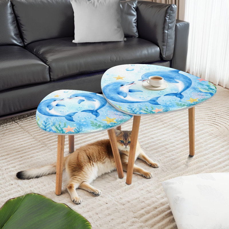 Ensemble de 2 tables basses gigognes Triangle