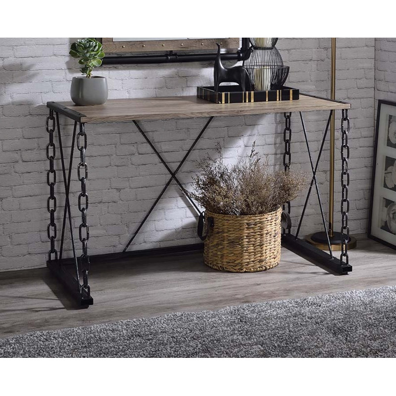 Reese Metal Console Table with Wooden Top