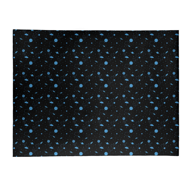 Tapis noir space outer/bleu light, Rectangle 8 pi x 10 pi
