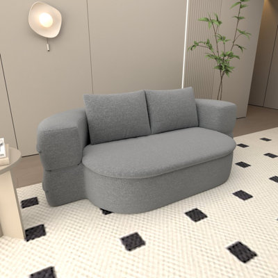 Canapé-lit pliant, futon-lit convertible, matelas de sol pliable 2-en-1 avec 2 coussins, canapé paresseux en mousse haute densité respirante, méridienne confortable, lit simple, gris clair