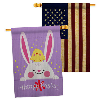 Double Sided 40'' H x 28'' W Polyester Easter House Flag