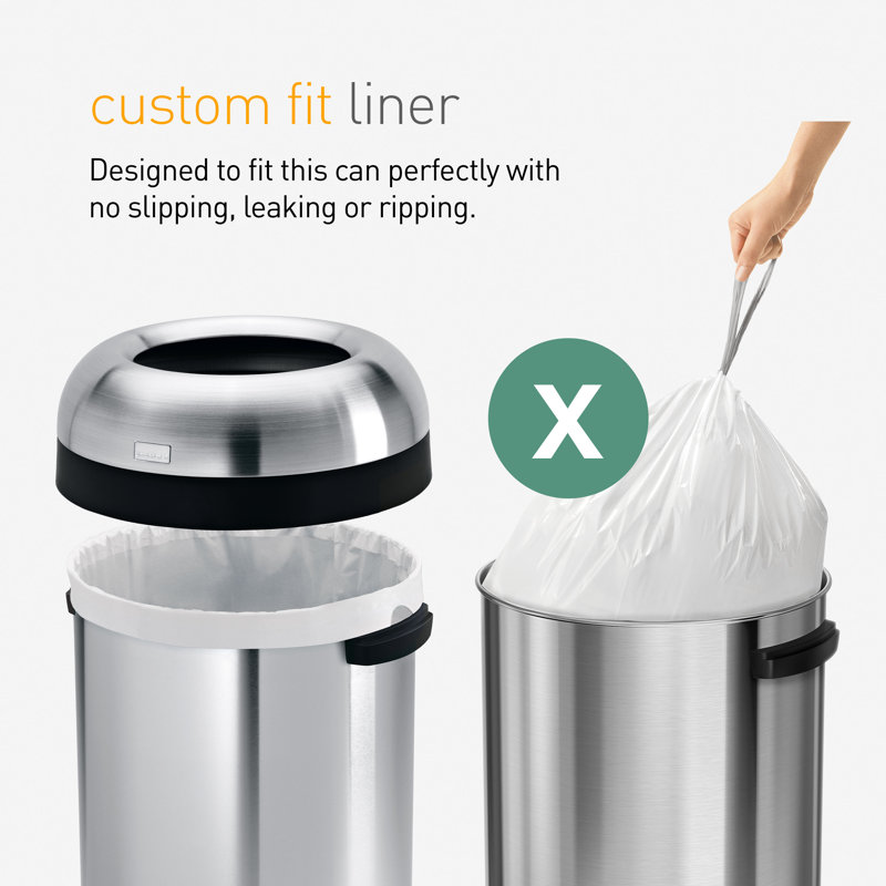 Simplehuman Code X Custom Fit Drawstring Trash Bags, 80 Liter / 21.1 Gallon, White, 60 Liners