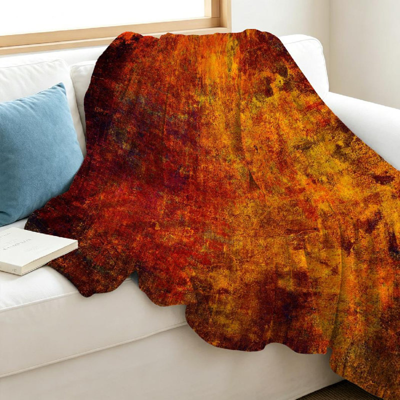 Jeté en flanelle transparente molletonnée, imprimé grunge, Throw 40" x 50"