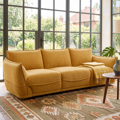 Upholstered Seat Sofa with Arms