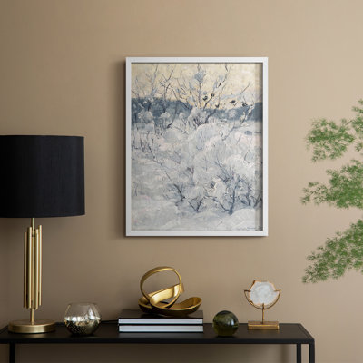 Imprimé floral rétro CCLXVI, reproduction encadrée - bois massif